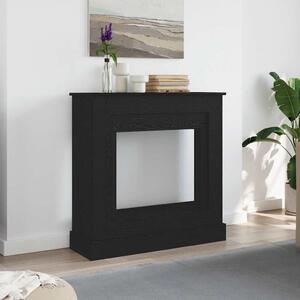 Fekete tölgy színű szerelt fa kandallóburkolat 90x30x90 cm