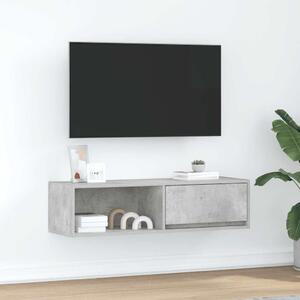 Betonszürke szerelt fa TV-szekrény 100x31x25,5cm