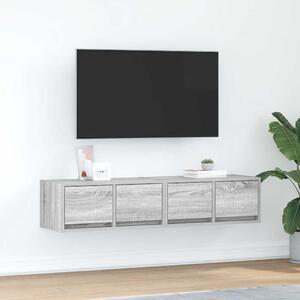 2 db szürke sonoma szerelt fa fali TV-szekrény 60x31x25,5 cm