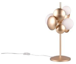 Fehér-aranyszínű asztali lámpa üveg búrával (magasság 50 cm) Bubble – Trio Select