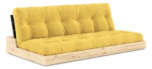 Sárga kordbársony kinyitható kanapé 196 cm Base – Karup Design
