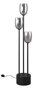 Fekete-ezüstszínű állólámpa üveg búrával (magasság 140 cm) Barret – Trio Select