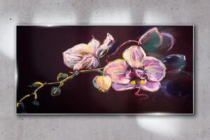 Üvegkép Absztrakciós virágok levelei