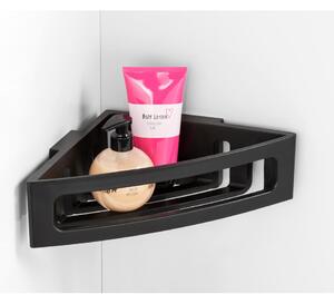 Fekete öntapadós műanyag fürdőszobai sarokpolc Bralia - Wenko