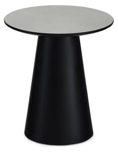 Fekete-világosszürke dohányzóasztal márvány dekoros asztallappal ø 45 cm Tango – Furnhouse
