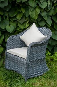 MODERNO 89x56x70 cm műrattan szék, sötét szürke, párnával