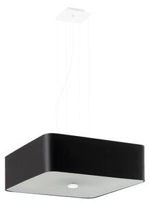 Fekete függőlámpa üveg-textil búrával Kortez – Nice Lamps