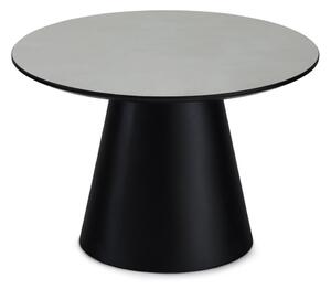 Fekete-világosszürke dohányzóasztal márvány dekoros asztallappal ø 60 cm Tango – Furnhouse