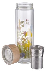 TEA TENDER teás üveg kivehető szűrővel, virágok 450 ml