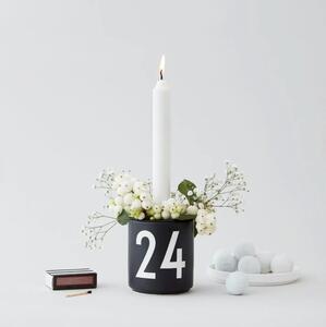 Fekete porcelán gyertyatartó - Design Letters