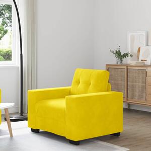 Sárga bársony kanapéfotel 59 cm