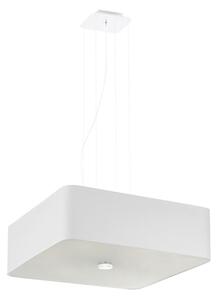 Fehér függőlámpa üveg-textil búrával Kortez – Nice Lamps