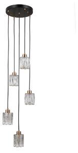 Italux modern függeszték torno matt fekete átlátszó arany itxpnd-40813-5rbkhbr