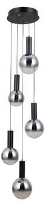 Italux modern függeszték strela matt fekete szürke itxpnd-34378-5s-bk
