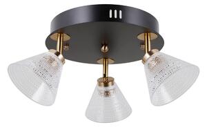 Italux modern spot lámpa orella matt fekete átlátszó arany itxwl-34393-3r-bkhbr