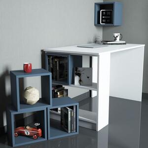Box fehér-kék íróasztal 120 x 65 x 75 cm