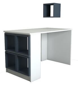 Box fehér-kék íróasztal 120 x 65 x 75 cm