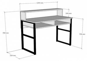 Zakkum fehér-fekete íróasztal 120 x 95,8 x 55 cm