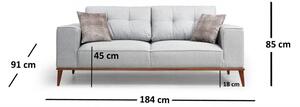 Montana szürke kétszemélyes kanapé