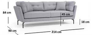 Mapa szürke háromszemélyes kanapé