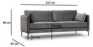 Sino szürke háromszemélyes kanapé