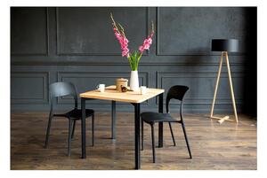 TRIVENTI fekete étkezőasztal lekerekített lábakkal, 120 x 80 cm - Ragaba