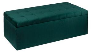 Ülőkés bársony tároló puff, 130 cm, fenyő zöld - MADISON