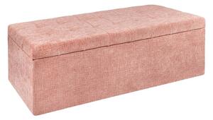 Ülőkés tároló puff, 130 cm, púder rózsaszín - MADISON
