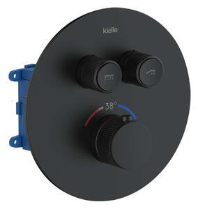 Kielle Oudee - Termosztatikus rejtett csaptelep testtel, 2 készülékhez, matt fekete 10602204