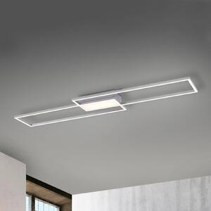 JUST LIGHT. GmbH LED mennyezeti világítás Asmin, CCT, acél, 109,5x25,7cm, dimmelhető, Alu / szürke / cink, Nappali / Étkező, fém