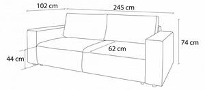 Rózsaszín kordbársony kinyitható kanapé 245 cm Nihad – Bobochic Paris