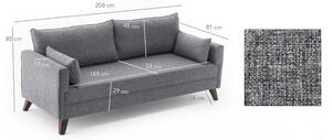 Bella Sofa szürke háromszemélyes kanapé