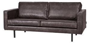 Rodeo fekete kétszemélyes kanapé, újrahasznosított bőrhuzattal - BePureHome