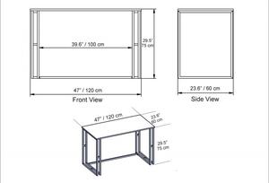 Alfa fekete íróasztal 120 x 60 x 75 cm
