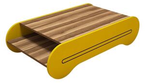 Cool dió-sárga dohányzóasztal 120 x 64 x 30 cm