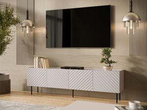 TV-állvány Sillen I, Közepes sűrűségű farostlemez, Laminált forgácslap, 59x200x40cm, Kasmír, Fekete