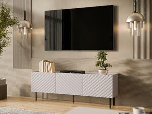 TV-állvány Sillen, Közepes sűrűségű farostlemez, Laminált forgácslap, 59x166x40cm, Kasmír, Fekete