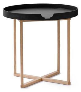 Damieh fekete, tölgyfa tárolóasztal levehető asztallappal, 45 x 45 cm - Wireworks