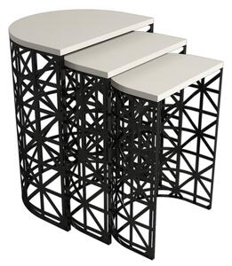 Stil Metal krém-fekete egymásba rakható asztal