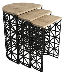 Stil Metal tölgy-fekete egymásba rakható asztal