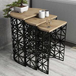 Stil Metal tölgy-fekete egymásba rakható asztal