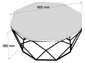 Diamond krém dohányzóasztal 90 x 90 x 38 cm