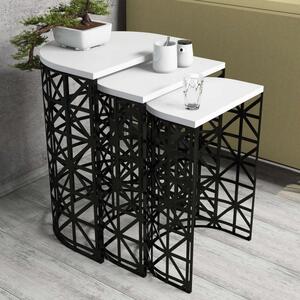 Stil Metal fehér-fekete egymásba rakható asztal