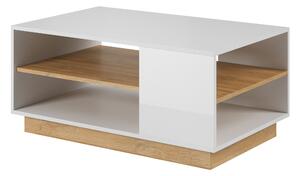 Asztal kawowy Arcano z polc 100x60 - FEHÉR/tölgyfa grandson