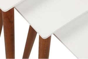 Base fehér-dió egymásba rakható asztal