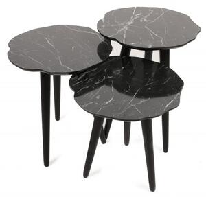 Forga fekete egymásba rakható asztal