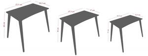 Arwton szürke-fekete egymásba rakható asztal