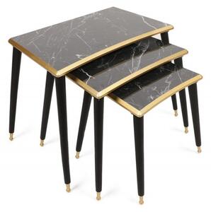 Tensio fekete-arany egymásba rakható asztal