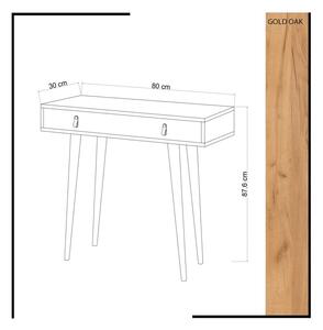 Dokka tölgy-fehér lerakóasztal 80 x 87 x 30 cm