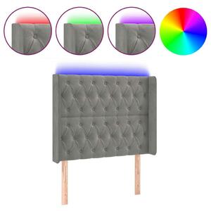 Bársony LED Fejtámla - Világosszürke - 93x128cm